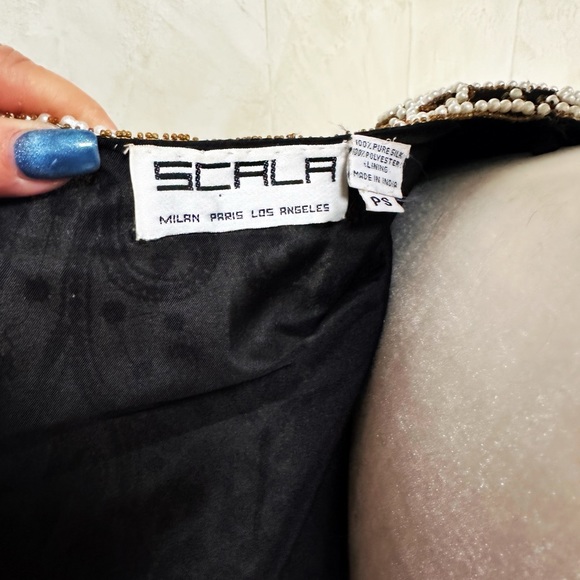 Scala Black Pearl Encrusted Evening Jacket - Picture 3 of 7